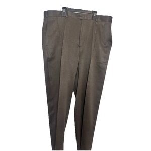 JOHN HENRY Men's 38x31 Brown Dress Pants Trousers Pleated Front